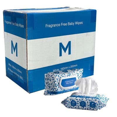 Matthews Baby Wipes, Unscented, Alcohol Free, 80 wipes x 12 packs