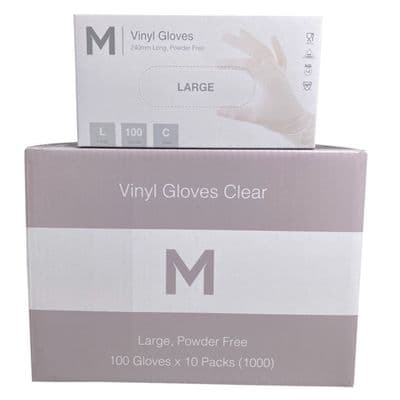 Matthews Vinyl Powder Free Gloves, 5g, 1,000 per carton